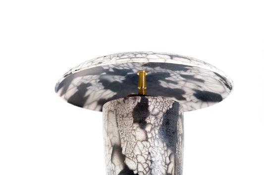 Raku Atomic Table Lamp in Charcoal